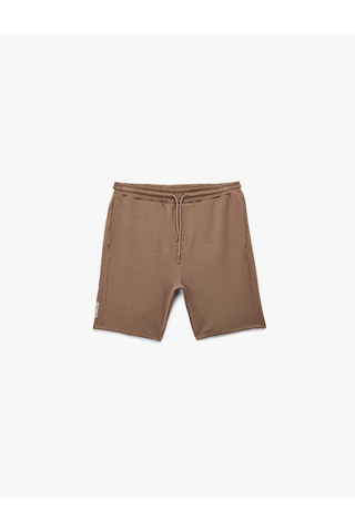 Koton Beli Bağcıklı Baskılı Cepli Spor Şort Vizon 6wam40066nk 53x