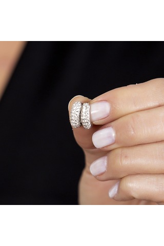 Starlight Diamond Zirkon Taşlı Halka Tasarım 925 Ayar Gümüş Küpe