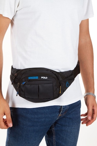 Newish Polo Unisex Siyah Mavi Su Geçirmez Usb Ve Kulaklık Girişli Bel Ve Omuz Çanta Freebag Siyah-mavi