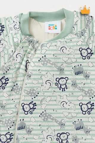 2.5 Tog 2-9 Yaş Premium Kalite Kalın Elyaf Dolgulu Uzun Kollu Kız Erkek Çocuk Uyku Tulumu Yeşil