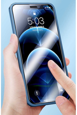 Apple Uyumlu iPhone 11 Kılıf 360 Tam Koruma Lüx Led Kapak Siyah