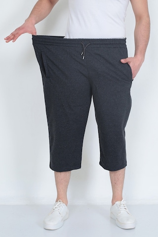 Lukitus Battal Büyük Beden Kapri Erkek Eşofman Altı Gri