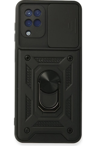 Nihcase Samsung Uyumlu Galaxy M12 Kılıf Magnetik Standlı Kamera Korumalı Slide Sürgülü Cover Kapak