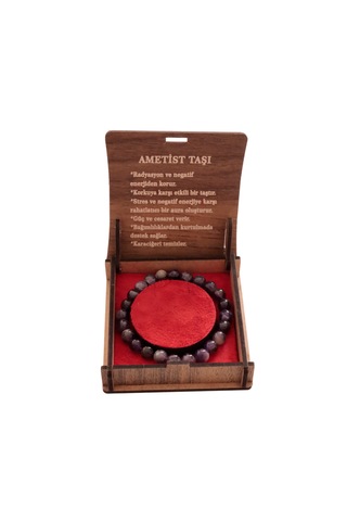 Stres Ve Negatif Enerjiye Karşı 8 Mm Ametist Bileklik Mor