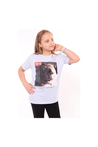 Toontoy Kids Toontoy Unisex Çocuk Baskılı Bisiklet Yaka Kısa Kollu Tişört Su Yeşili