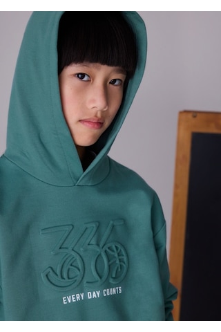 Mayoral Yeşil Erkek Çocuk Kapüşonlu Sweatshirt 7401 Yeşil