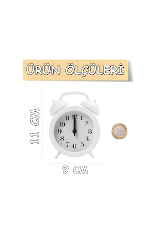 Kaktüskedi Søtrund Akar Saniyeli Alarmlı Analog Masa Saati - Çalar Saat B Diğer