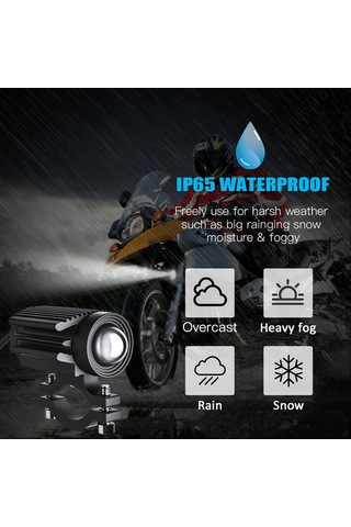 Tenfowee Motorcycle Led Feneri 60w 60000lm - Sarı Beyaz İki Renkli Işık, 600ft Projektör Mesafesi, Ip67 Su Geçirmez, 50000 Saat Ömür