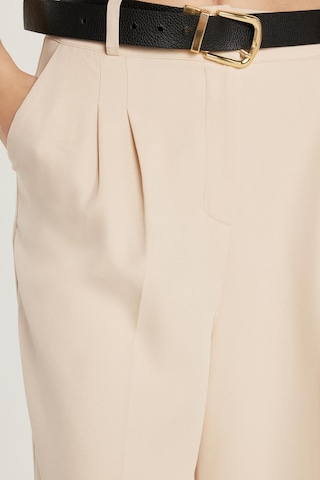 Tudors Kadın Regular Fit Pileli İspanyol Paça Bej Pantolon-34020 Bej