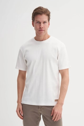 Cazador Bisiklet Yaka Slim Fit Likarlı Düz Tişört 4163 Ekru Ekru