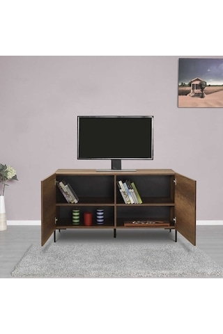 Roma 2 Kapaklı Modüler Tv Ünitesi - Koyu Ceviz Oslo Ceviz 120x70x43 Cm Gxyxd