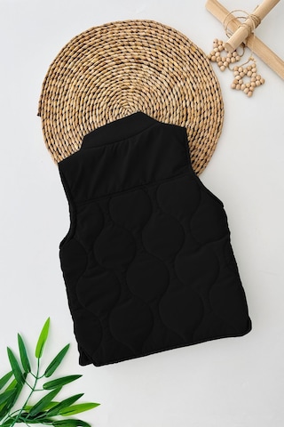 Miniğimin Cicileri Süet Şişme Unisex Çocuk Yelek - Siyah Siyah