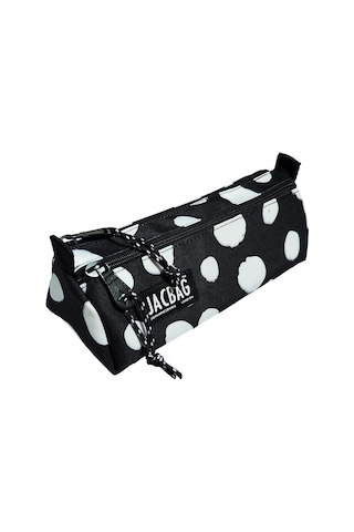 Jacbag Dual Prime İki Bölmeli Üçgen Siyah Beyaz Benekli Kadın/kız Çocuk Kalem Çantası Çok Renkli