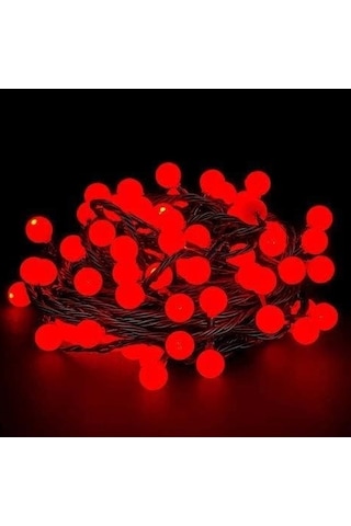 5m 28 Led Kırmızı Işık Siyah Kablo Fişli Eklemeli Mz-18-18 Tdrtr