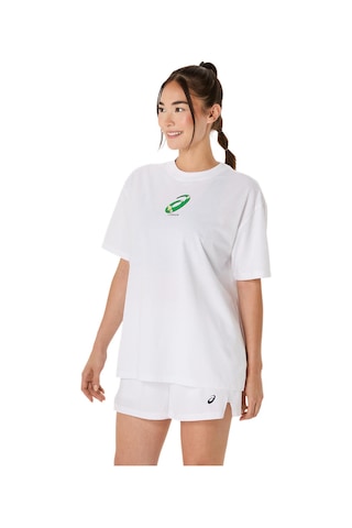 Asics Court Graphıc Ss Top Kadın White Traditional Kısa Kollu Tshirt 2042a379-100 Beyaz