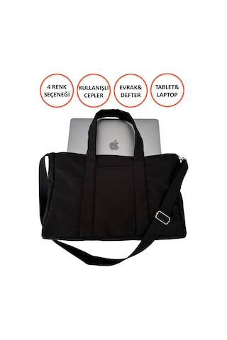 Tuttobene Idıly Siyah Tote Bag Omuz Çantası Laptop Kitap Evrak Taşınabilir Tb005