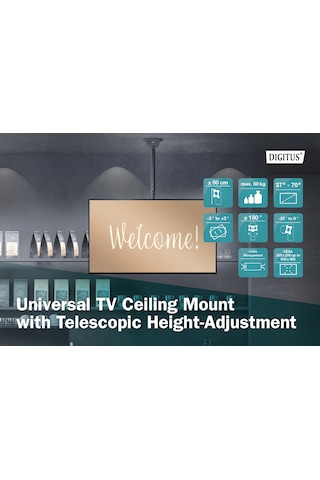 Dıgıtus Teleskopik Yükseklik Ayarlı Tv Tavan Askısı 37-70''50 Kg