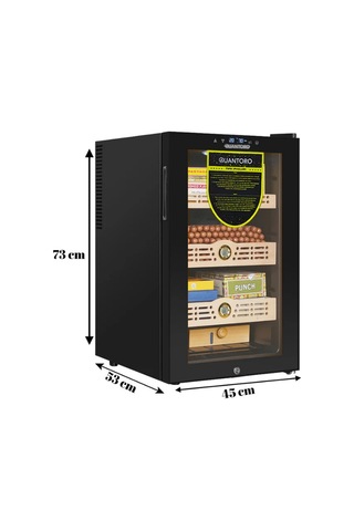 Quantoro Qcc-10 Elektronik Nemlendirme & Soğutmalı Siyah Puro Dolabı - Qtr-003