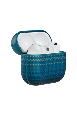 Apple Uyumlu AirPods Pro 3 Kılıf Aramid Fiber Pitaka Tactile Woven Sunset-moonrise Serisi Kapak Mavi Mavi