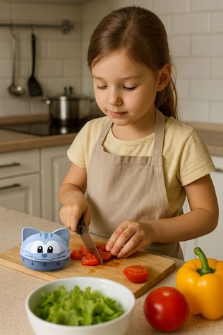 Kedi Model Mekanik Mutfak Zamanlayıcı Timer Çocuklar İçin Thr382