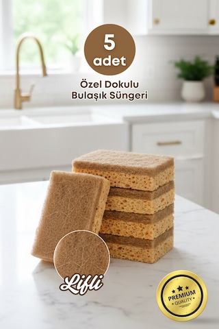Grimorlife 5 Adet Lifli Düz Bulaşık Süngeri Özel Dokulu Dayanıklı Pinterest Mutfak Temizlik Süngeri Seti
