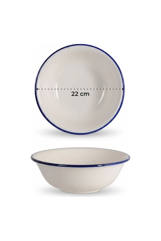 6'lı Valencia Salata Kasesi 22cm Rim Lacivert Rinart Krem