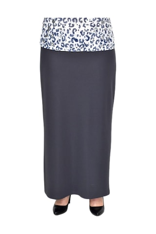 Kadın Uzun Lastikli Kalem Etek Bgl-st04727 Füme