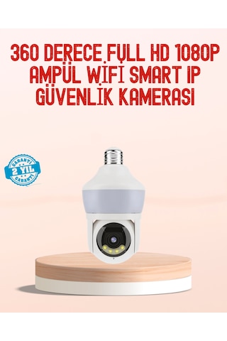 360 Full Hd Wi-fi Akıllı Ampül Kamera Gece Görüşlü .