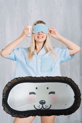 Pembecin Uyku Göz Bandı Maskesi Işık Önleyici Gözlük Maske Bant Eye Mask Kedicik