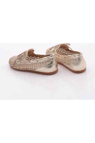 Dgn B00112 Kadin Delikli Oxford Ayakkabi Altın