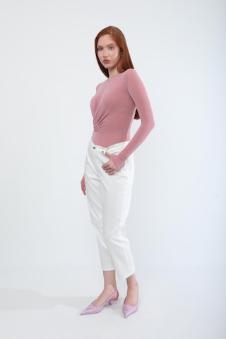 Kadın Likralı Esnek Slim Fit Pantolon Beyaz