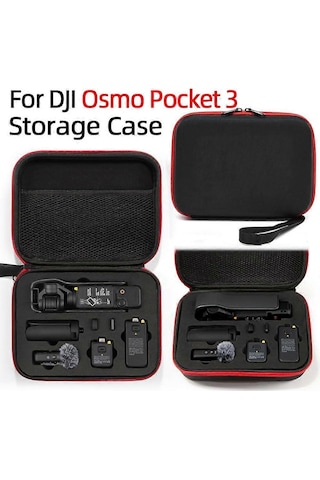 Djı Osmo Pocket 3 Üç Eksenli Gimbal Sabitleyici Kamera Saklama Çantası, Pocket 3 Taşıma Çantası, Spor Kamera Ve Aksesuar Sıralama Çantası, Kırmızı Astarlı Gri, Evrak Çantası Tarzı Diğer