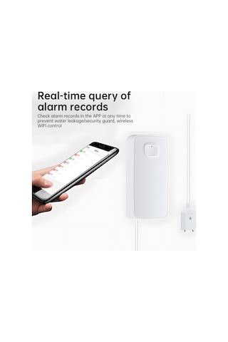 Vkemall Wifi Su Tespit Sensörü, Akıntı Ve Seviye Kontrolü, 85db Alarm, Ip67 Su Geçirmez, Uygulama Bildirimi, Ev/mutfak/banyo İçin Beyaz