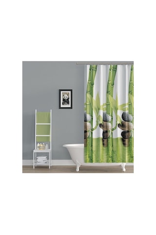 Tropik Home Banyo Perdesi Tek Kanat Duş Perdesi, Polyester Kumaş Duşakabin Perdesi 180x200 Cm Küvet Perdesi Çok Renkli