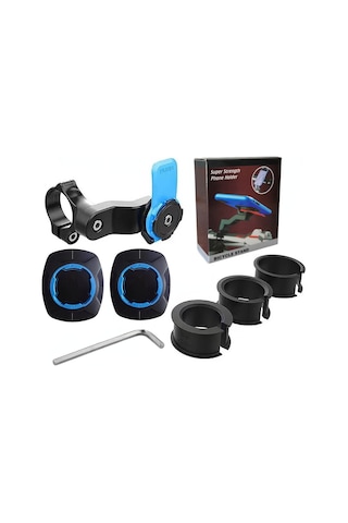 Reedark 4.7-7.2 İnç Motosiklet Telefon Tutucu, Sarsıntıya Dayanıklı Su Geçirmez Abs, 360 Dönebilen Navigasyon Stantı Mavi 143a