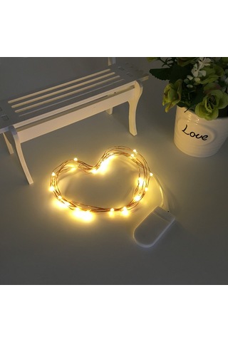 Yatak Odası, İç Mekan, Dış Mekan, Noel, Parti, Bahçe, Düğün, Kendin Yap, Sıcak Beyaz İçin 20 Adet 1m 10 Led Pil İle Çalışan Bakır Telli Işık Dizisi Diğer
