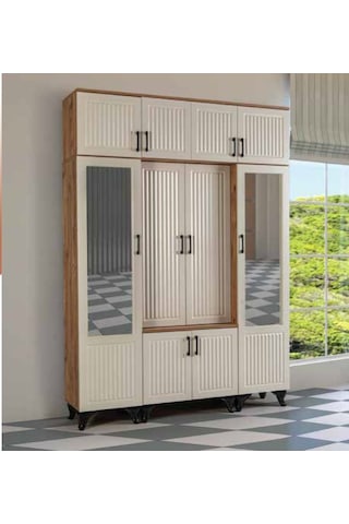 Kdl Çam - Krem İnci 4 Lü Yüklüklü Portmanto Krem