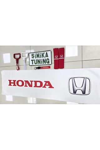 Honda Otomobil Torpido Havlusu Ve 2'li Kemer Kılıfı Ve 2'li Araç Tutamaçı Anahtarlık