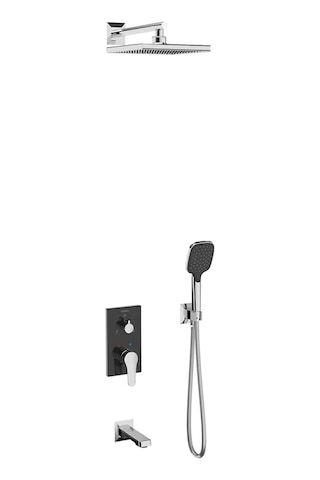 Teska Ciera Üç Yönlü Ppr-C Gövdeli Ankastre Cam Set Siyah