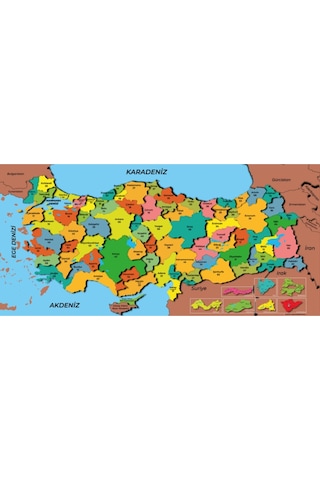 Türkiye Haritası Renkli 118×56