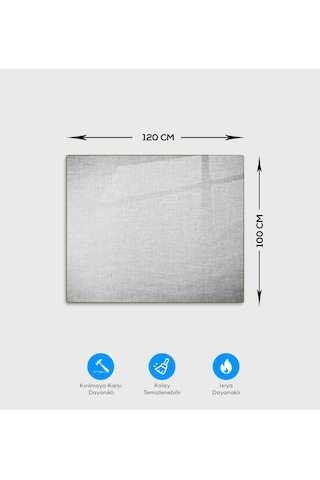 Cam Sandalye Matı Gri Çizgi Doku 100cm X 120cm