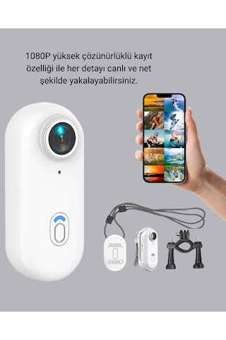 Kompakt 1080p Aksiyon Kamerası Suya Dayanıklı Wifi Ve 120 Geniş Açı