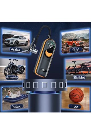 Dijital Basınç Göstergeli Oto Lastik Şişirme Pompası Hava Kompres