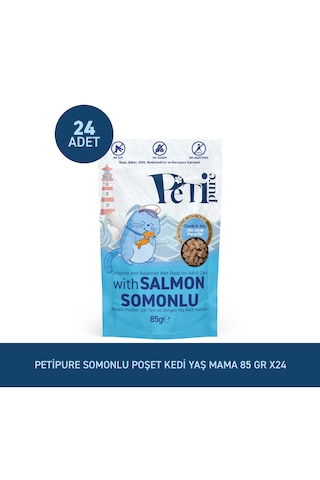 Somonlu Yaş Kedi Maması 85 Gr X 24 Adet Jöle İçinde Parça Etli - Yetişkin Kedi