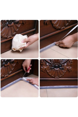 4 Metre Şeffaf Rüzgar Geçirmez Silikon Sızdırmazlık Şeridi Kapı Pencere Rüzgar Sızdırmaz Bant