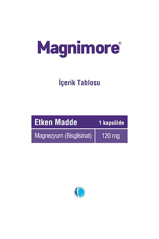 Magnimore Magnezyum Bisglisinat 60 Bitkisel Kapsül 120 Mg