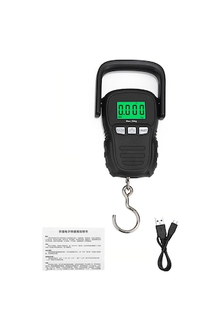 Ximistore9 50kg Taşınabilir Kanca Terazi - Yeşil Ekranlı, Sesli Uyarılı, Abs Malzeme