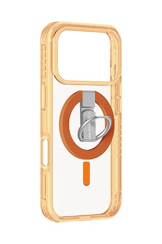 Apple Uyumlu iPhone 17 Pro Max Kılıf M-safe Yüzük Standlı Amazingthing Titan Pro Serisi Kapak Turuncu Turuncu