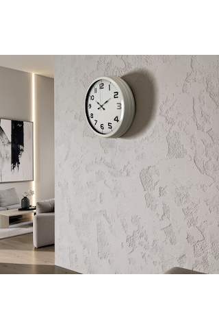 Sade Tasarım Beyaz 40 Cm Metal Duvar Saati Çok Renkli