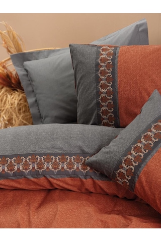 Cotton Box Folk Art Çift Kişilik Nevresim Takımı Tamaya Kiremit